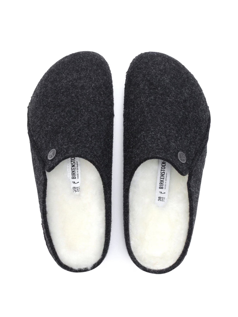 Birkenstock Zermatt Wool Felt Shearling Clogs Anthracite Size 7 Cozy Chic Scandi